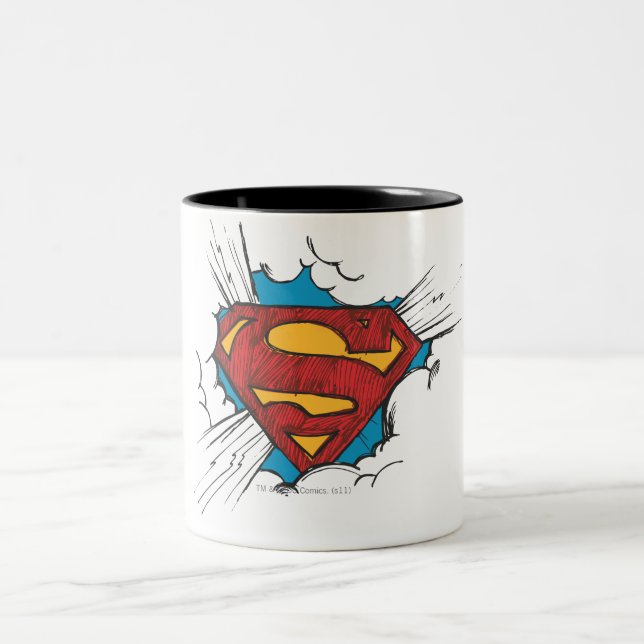 Superman S-Shield | Logotyp inom moln Två-Tonad Mugg (Center)