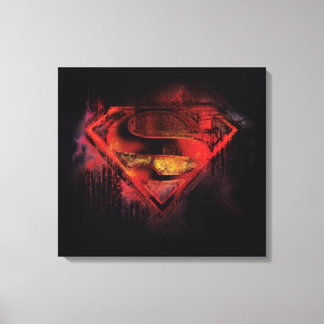Superman S-Shield | Målad Logotyp Canvastryck (Framsida)