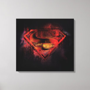 Superman S-Shield   Målad Logotyp Canvastryck