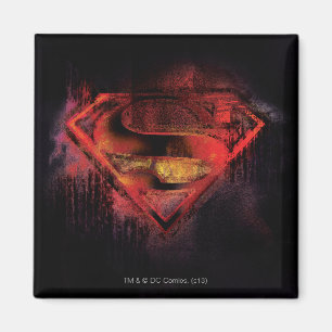Superman S-Shield  Målad Logotyp Magnet