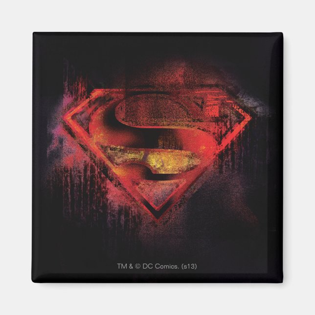Superman S-Shield | Målad Logotyp Magnet (Framsidan)