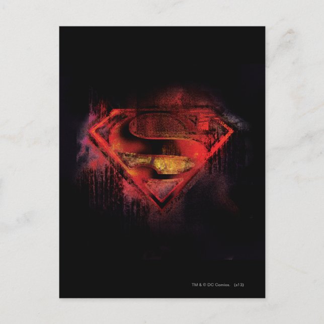 Superman S-Shield | Målad Logotyp Vykort (Framsida)