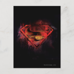 Superman S-Shield   Målad Logotyp Vykort