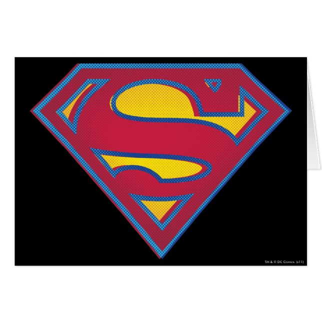 Superman S-Shield | Punkt-Logotyp Hälsningskort (Framsidan Horizontal)