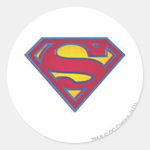 Superman S-Shield Punkt-Logotyp Runt Klistermärke