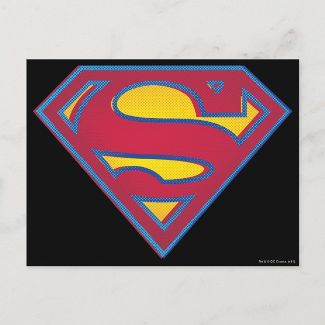 Superman S-Shield | Punkt-Logotyp Vykort (Framsida)