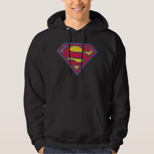 Superman S-Shield  Punktens Logotyp Sweatshirt Med Luva