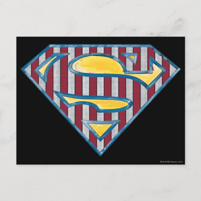 Superman S-Shield | Randig Logotyp Vykort (Framsida)