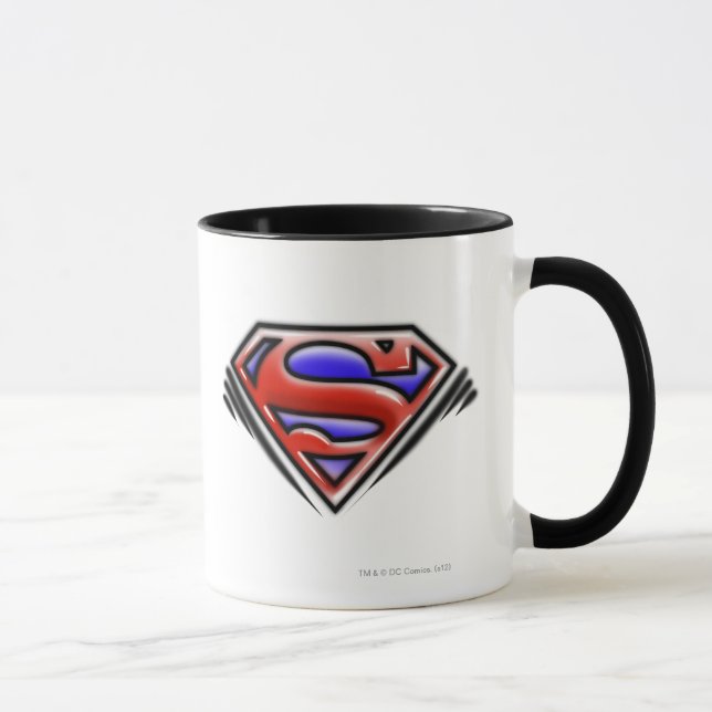 Superman S-Shield | Red Airbrush Logotyp Mugg (Höger)