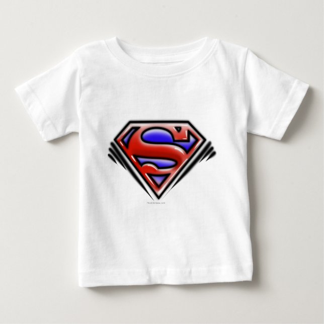 Superman S-Shield | Red Airbrush Logotyp T-shirt (Framsida)