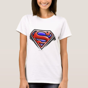 Superman S-Shield   Red Airbrush Logotyp Tee Shirt