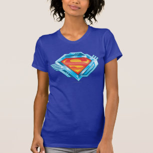 Superman S-Shield  Red and Blue Metall Logotyp Tee