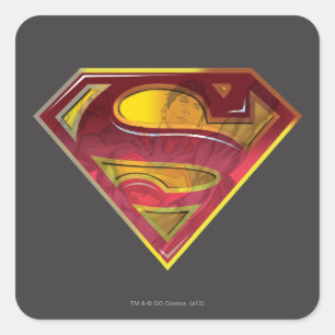 Superman S-Shield Reflektionens Logotyp Fyrkantigt Klistermärke