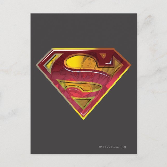 Superman S-Shield | Reflektionens Logotyp Vykort (Framsida)
