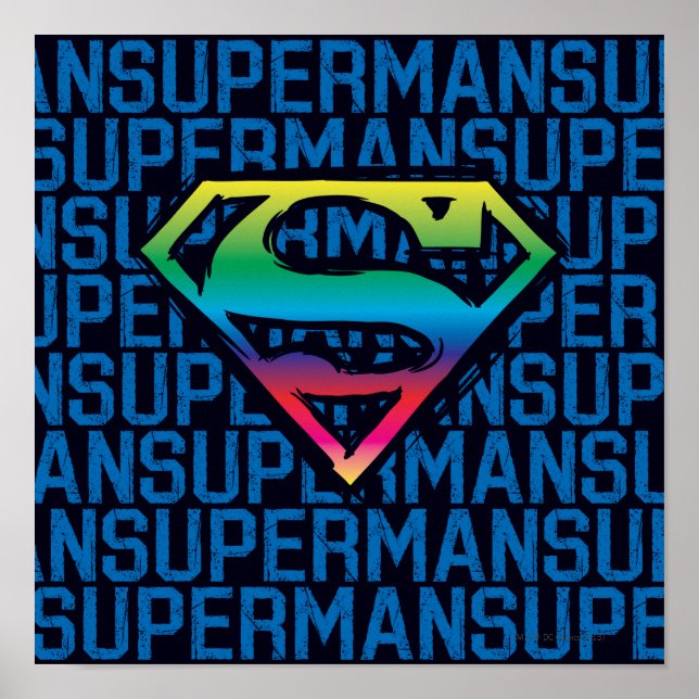 Superman S-Shield | Regnbåge Logotyp Poster (Framsidan)