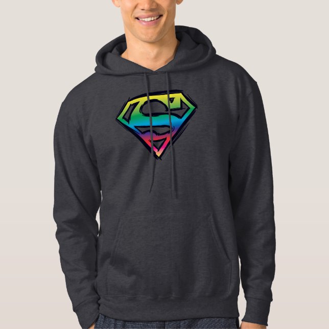 Superman S-Shield | Regnbåge Logotyp Sweatshirt (Framsida)