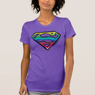 Superman S-Shield Regnbåge Logotyp T Shirt