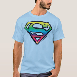 Superman S-Shield Regnbåge Logotyp T-shirt