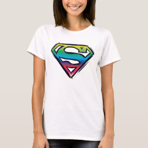 Superman S-Shield Regnbåge Logotyp Tee Shirt