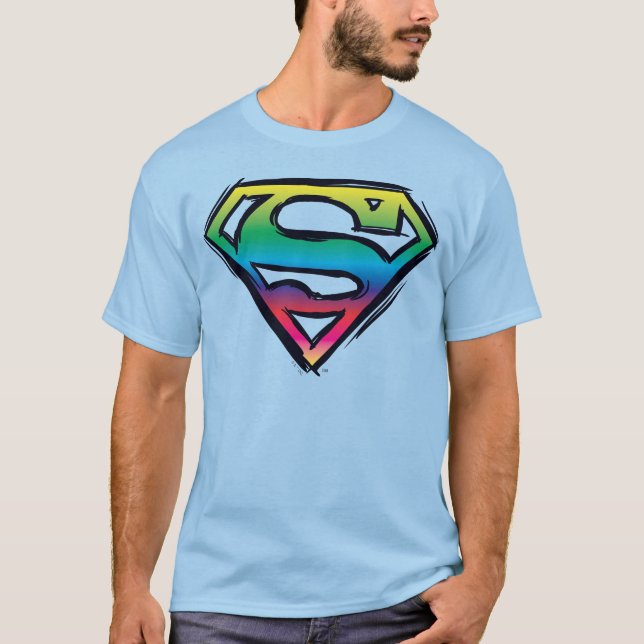 Superman S-Shield | Regnbåge Logotyp Tröja (Framsida)