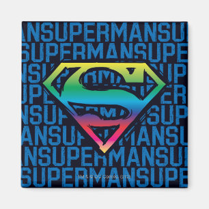 Superman S-Shield Regnbågsbunden Logotyp Magnet