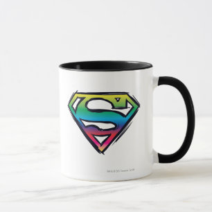 Superman S-Shield Regnbågsbunden Logotyp Mugg