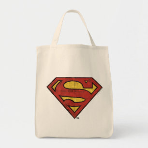 Superman S-Shield Rensning svart kontur, Logotyp Tygkasse