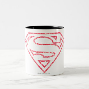 Superman S-Shield Röd disposition, Logotyp Två-Tonad Mugg