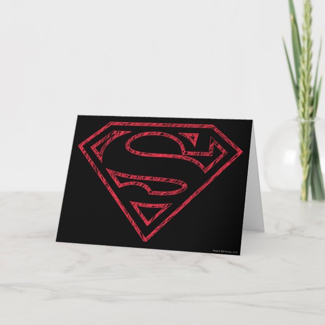 Superman S-Shield | Röd kontur, Logotyp Kort (Framsida)