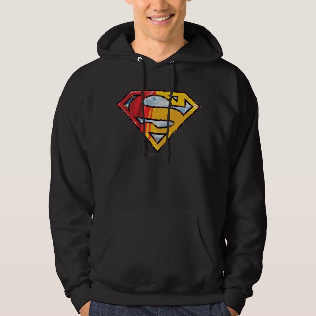 Superman S-Shield | Röd och Orange Logotyp Hoodie (Framsida)