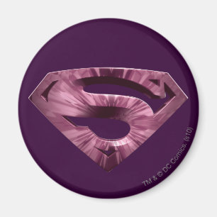 Superman S-Shield Rosa Star Burst Logotyp Magnet