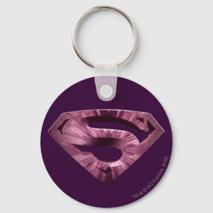 Superman S-Shield  Rosa Star Burst Logotyp Nyckelring