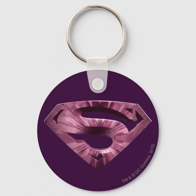 Superman S-Shield | Rosa Star Burst Logotyp Nyckelring (Framsida)