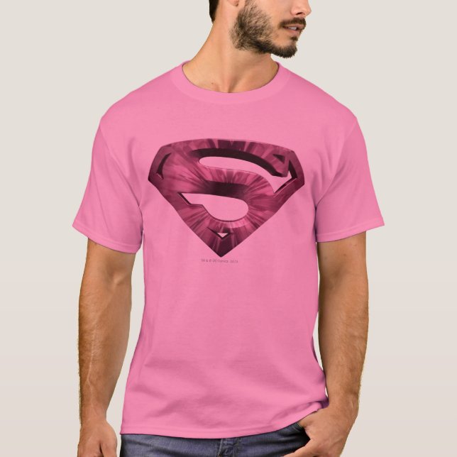 Superman S-Shield | Rosa Star Burst Logotyp T-shirt (Framsida)
