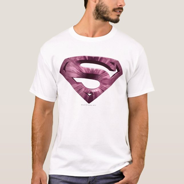 Superman S-Shield | Rosa Star Burst Logotyp T Shirt (Framsida)