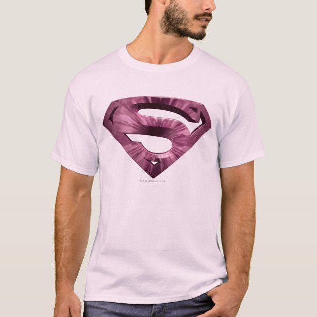 Superman S-Shield | Rosa Star Burst Logotyp T-shirt (Framsida)