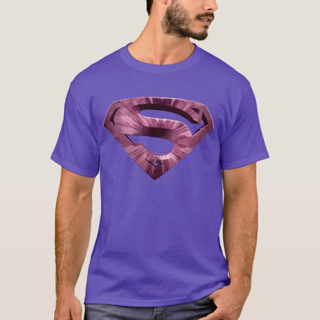 Superman S-Shield | Rosa Star Burst Logotyp Tee Shirt (Framsida)