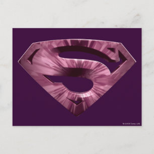 Superman S-Shield   Rosa Star Burst Logotyp Vykort
