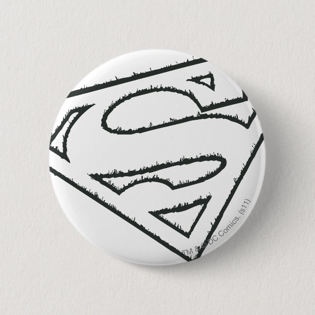 Superman S-Shield | Sideways Grunge Logo Knapp (Framsida)