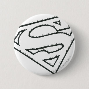 Superman S-Shield Sideways Grunge Logo Knapp