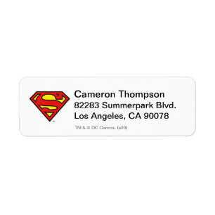 Superman S-Shield Superman Logotyp Returadress Etikett