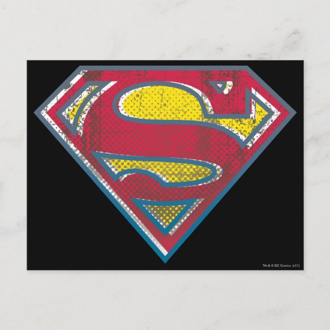 Superman S-Shield | Tryckt Logotyp Vykort (Framsida)