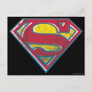 Superman S-Shield   Tryckt Logotyp Vykort