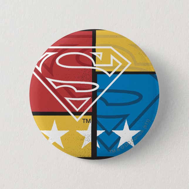 Superman Shield med Stars Knapp (Framsida)
