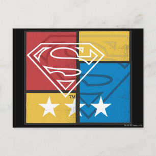 Superman Shield med Stars Vykort