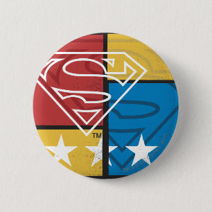 Superman Shield med stjärnor Knapp