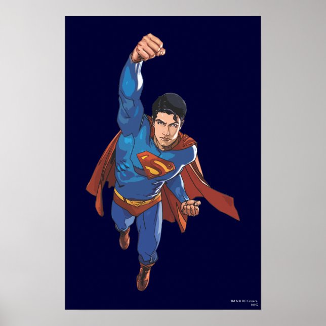 Superman som flyger framåt poster (Framsidan)