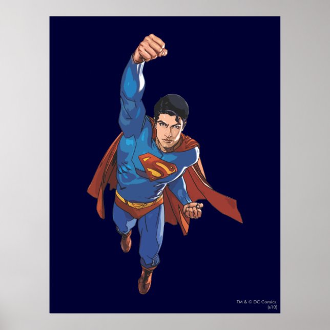 Superman som flyger framåt poster (Framsidan)