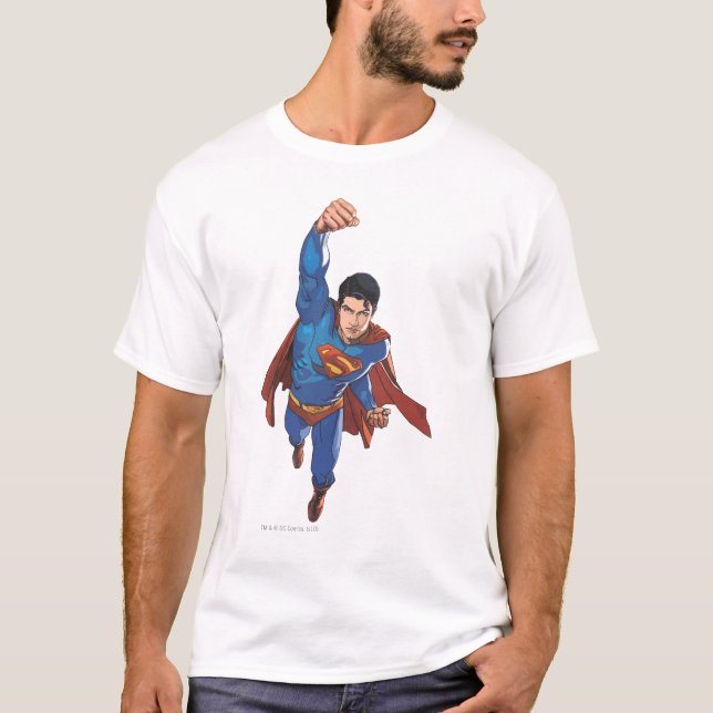 Superman som flyger framåt tee shirt (Framsida)