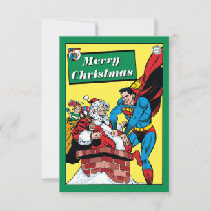 Superman som hjälper Jultomten att Skorsten ner Inbjudningar